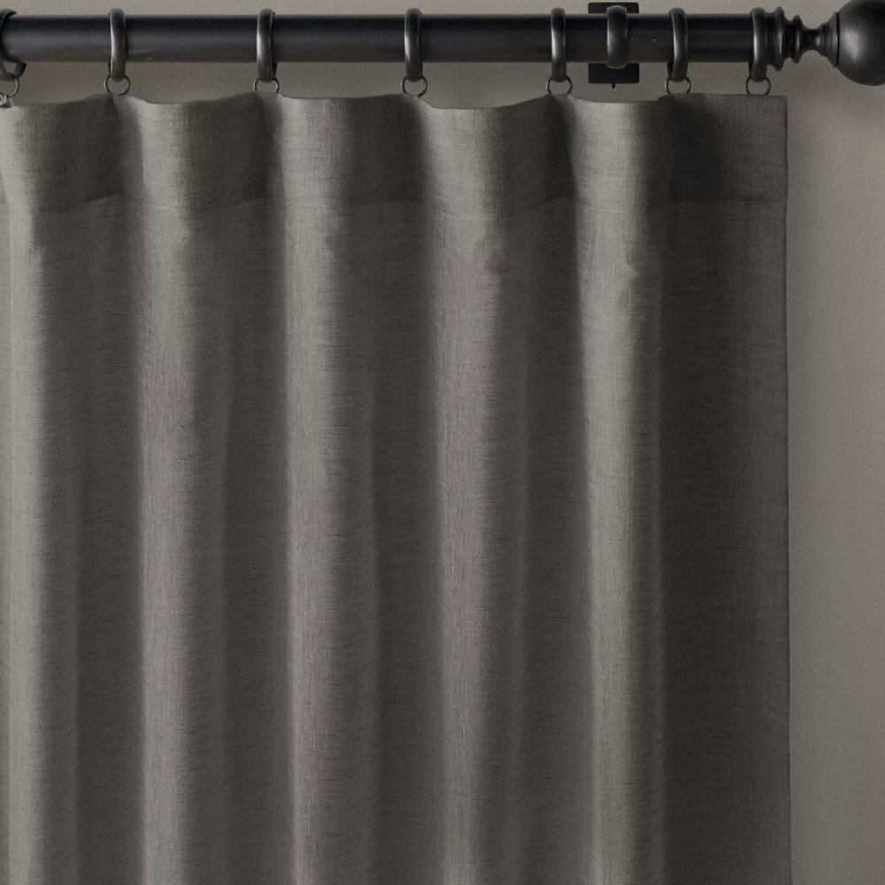 Restoration Hardware Fog Belgian Sheer Linen Curtain Panel